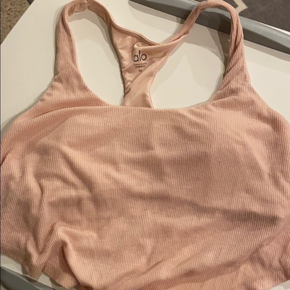 Pink ALO workout shirt